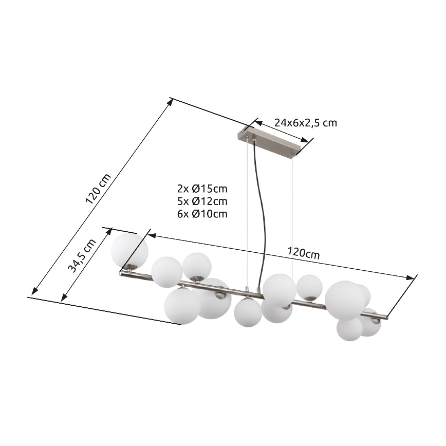 Globo - LED luster na sajli 13xG9/3,5W/230V beo