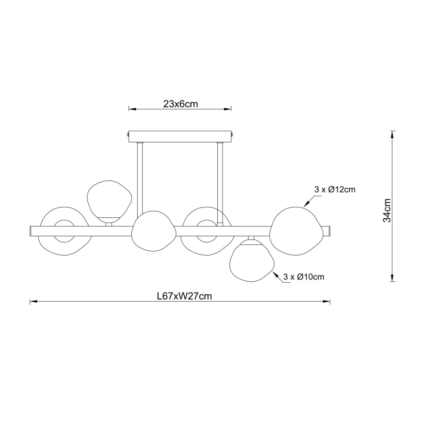 Globo - Plafonsko svetlo 6xG9/5W/230V 27x67 cm