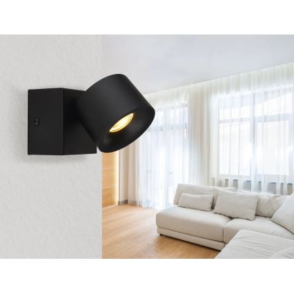Globo - LED zidna reflektorska svetiljka LED/6W/230V crna