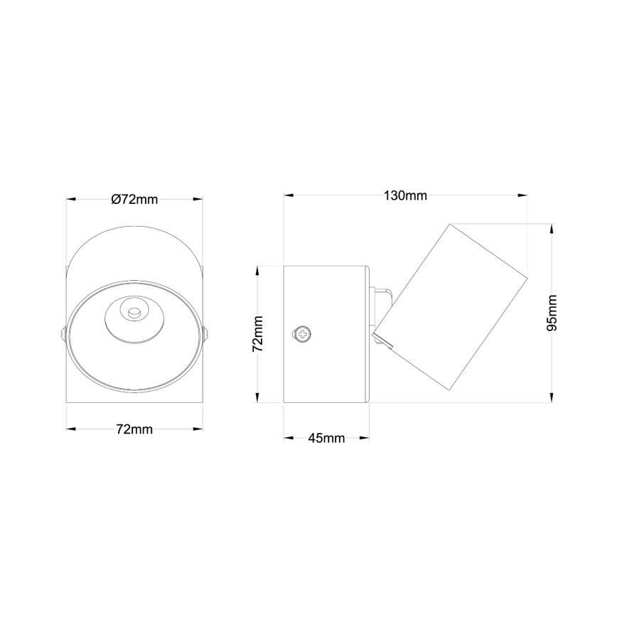 Globo - LED zidno usmereno svetlo LED/6W/230V