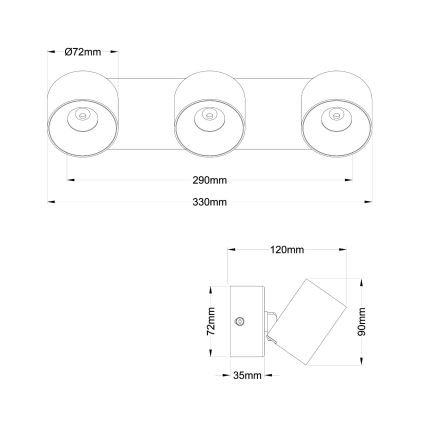 Globo - LED spot svetlo 3xLED/6W/230V