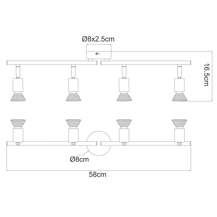 Globo - LED spot svetiljka 4xGU10/3W/230V