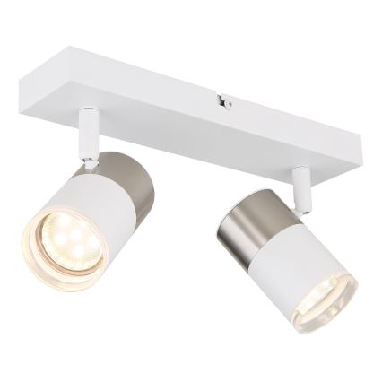 Globo - Spot svetiljka 2xGU10/25W/230V bela/mat hrom
