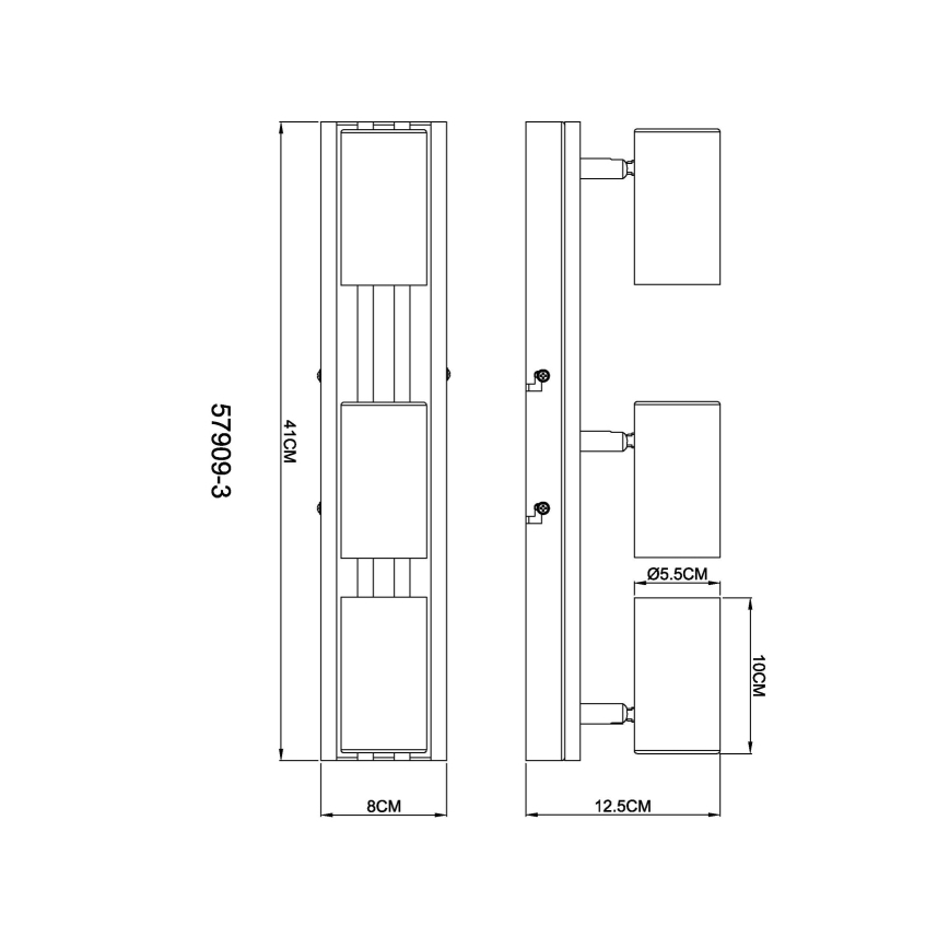 Globo - Spot svetiljka 3xGU10/25W/230V crna