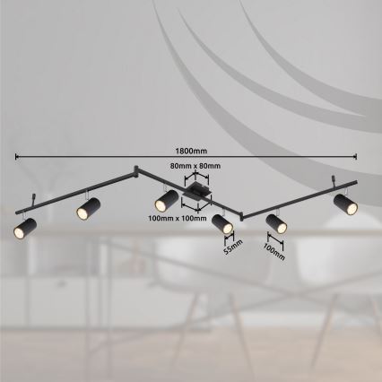 Globo - Spot lampa 6xGU10/35W/230V crna
