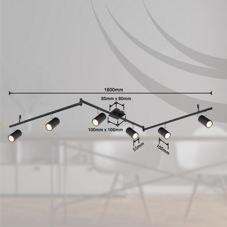 Globo - Spot lampa 6xGU10/35W/230V crna
