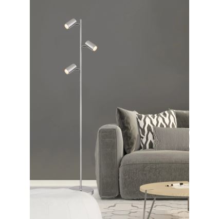 Globo - Podna lampa 3xGU10/5W/230V mat hrom