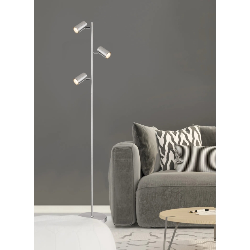 Globo - Podna lampa 3xGU10/5W/230V mat hrom
