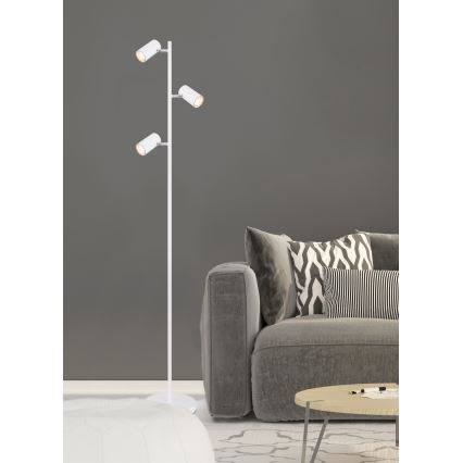 Globo - Podna lampa 3xGU10/5W/230V bela