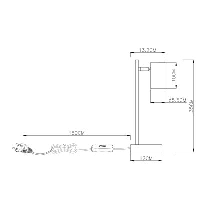 Globo - Stona lampa 1xGU10/5W/230V crna