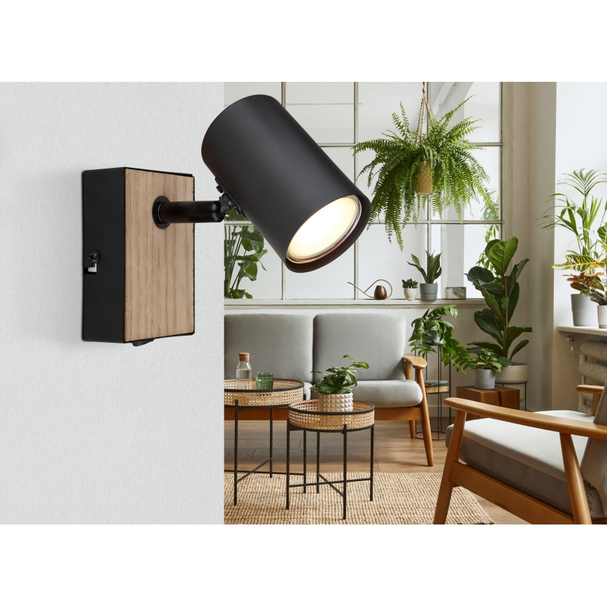 Globo - Zidna reflektorska svetiljka 1xGU10/25W/230V crna/braon