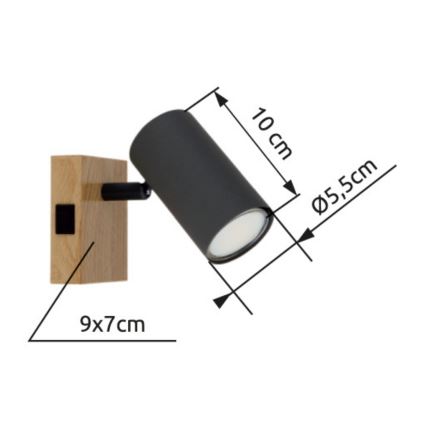 Globo - Zidna usmerena svetiljka 1xGU10/25W/230V siva/braon