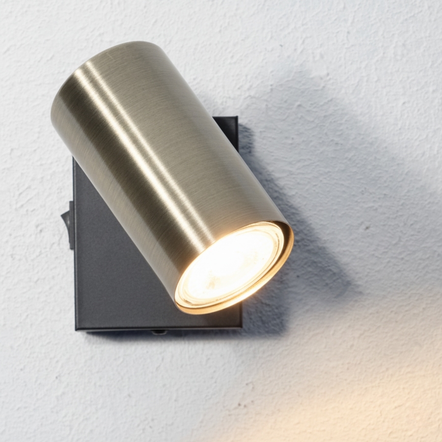Globo - Zidna spot lampa 1xGU10/25W/230V crna/mesing