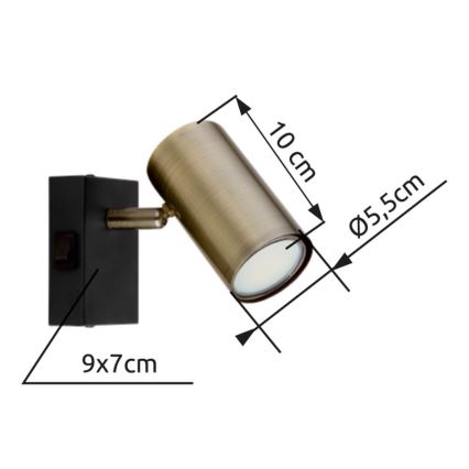 Globo - Zidna spot lampa 1xGU10/25W/230V crna/mesing