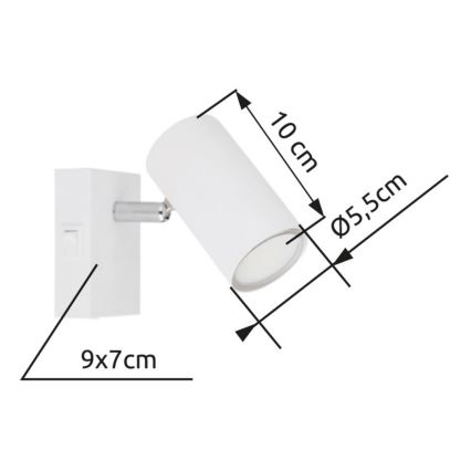 Globo - Zidna spot lampa 1xGU10/25W/230V bela