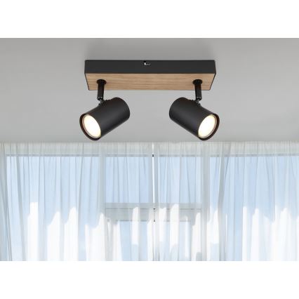 Globo - Spot svetlo 2xGU10/35W/230V crna/braon