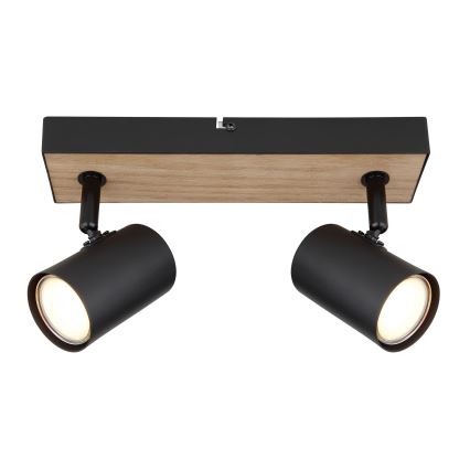 Globo - Spot svetlo 2xGU10/35W/230V crna/braon