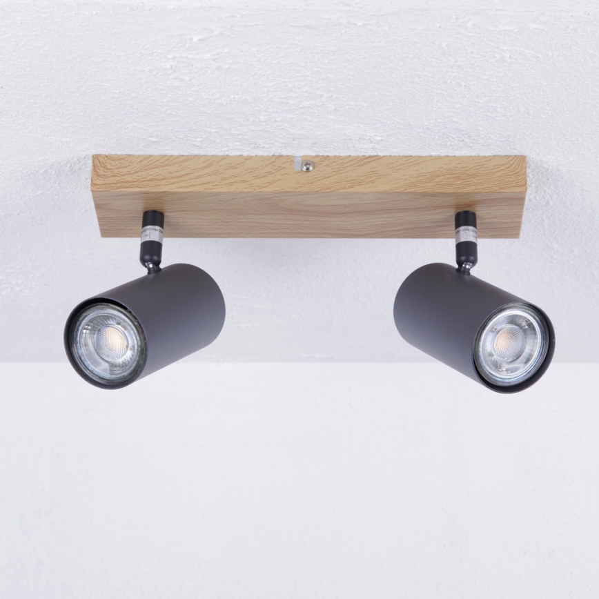 Globo - Dvostruki spot 2xGU10/35W/230V braon/crna