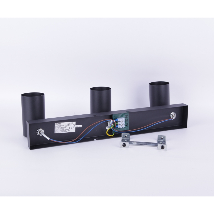 Globo - Spot svetiljka 3xGU10/35W/230V crna