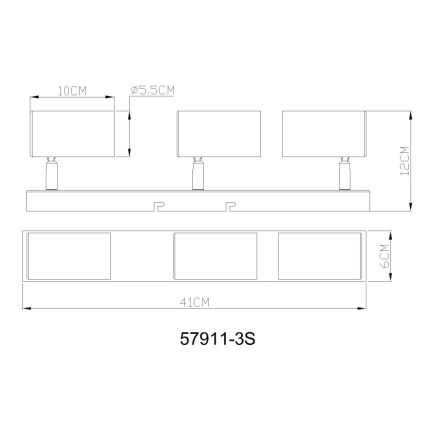 Globo - Spot svetiljka 3xGU10/25W/230V
