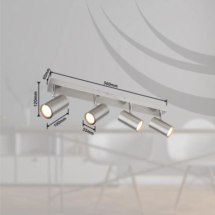 Globo - Spot svetiljka 4xGU10/25W/230V mat hrom