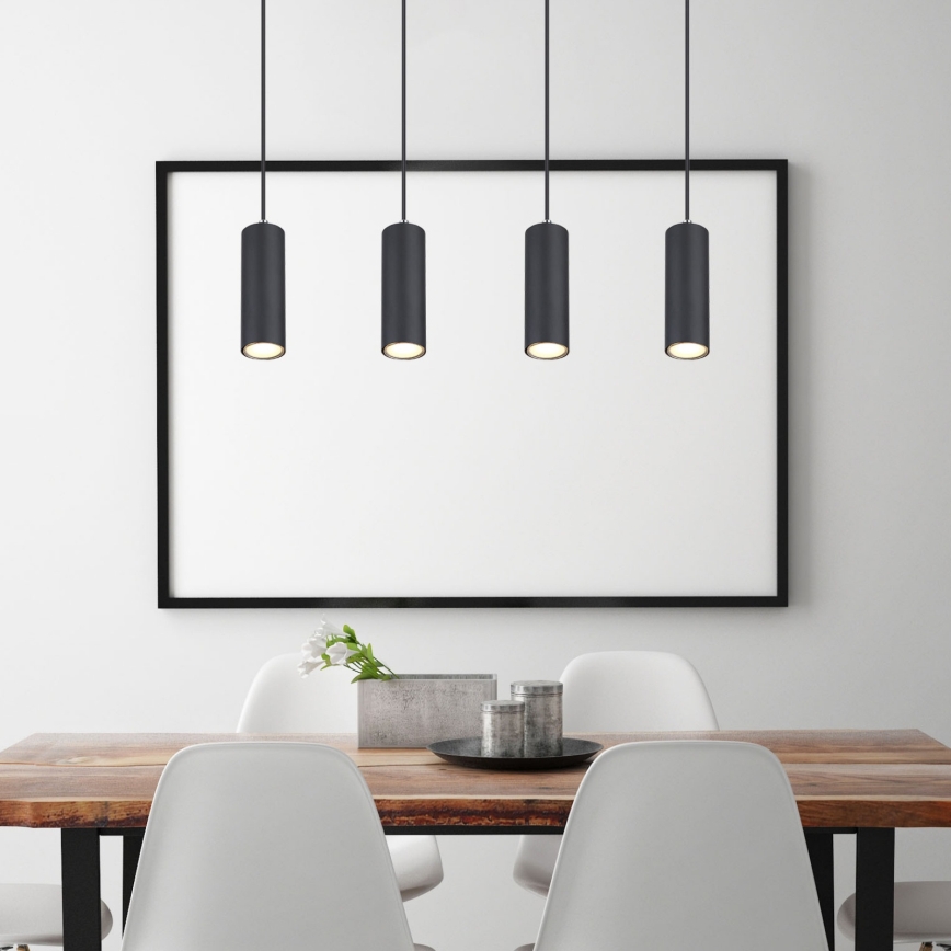 Globo - Luster na sajli 4xGU10/35W/230V crna