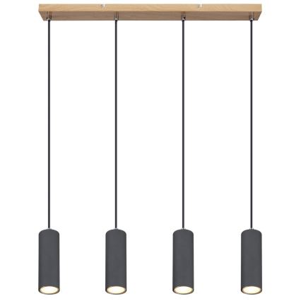 Globo - Luster na sajli 4xGU10/35W/230V siva/braon