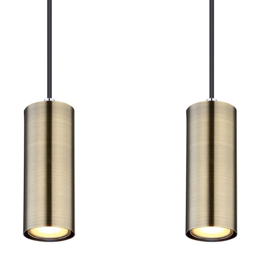 Globo - Luster na sajli 4xGU10/35W/230V crna/mesing