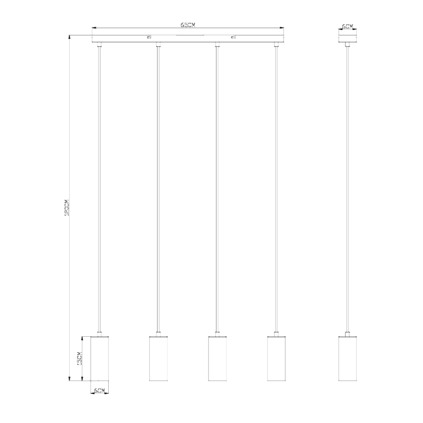 Globo - Luster na sajli 4xGU10/35W/230V bela