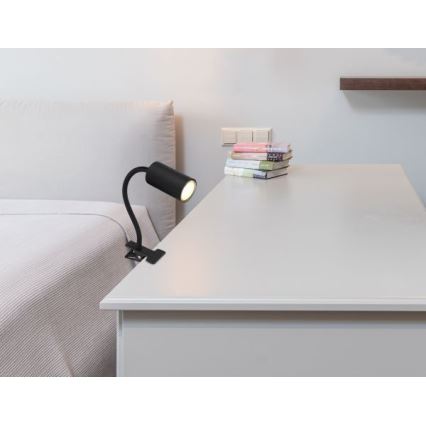 Globo - Fleksibilna lampa sa stezaljkom 1xGU10/25W/230V crna