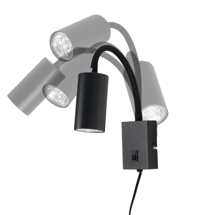 Globo - Fleksibilna zidna lampa 1xGU10/25W/230V crna