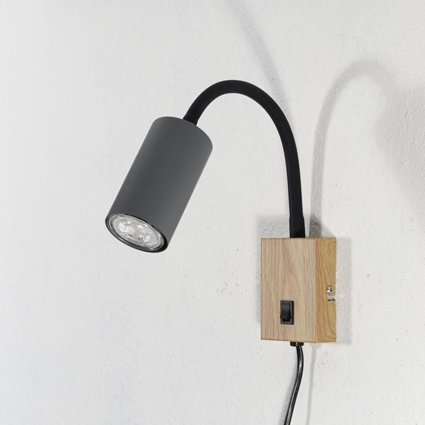 Globo - Fleksibilna zidna lampa 1xGU10/25W/230V siva/braon