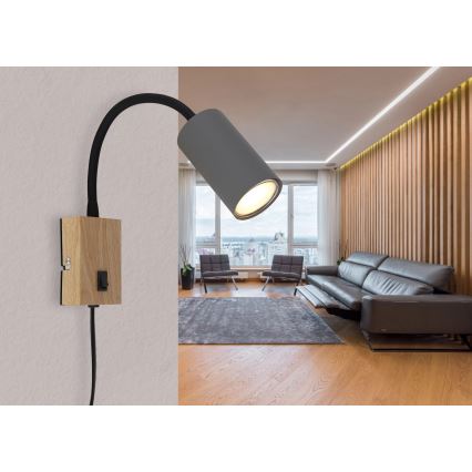 Globo - Fleksibilna zidna lampa 1xGU10/25W/230V siva/braon