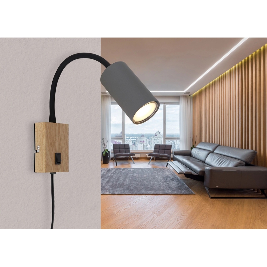 Globo - Fleksibilna zidna lampa 1xGU10/25W/230V siva/braon