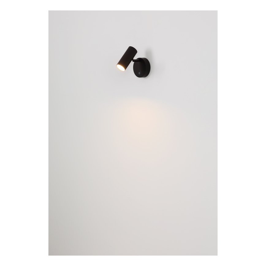 Globo - LED prigušiva punjivo zidno tačkasto svetlo LED/0,4W/3,7V 1800 mAh crno