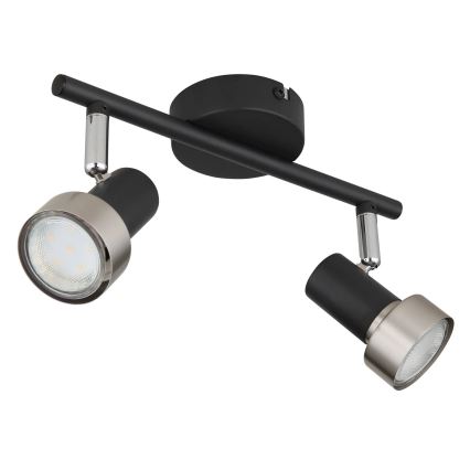 Globo - Spot svetlo 2xGU10/25W/230V crno/srebrno