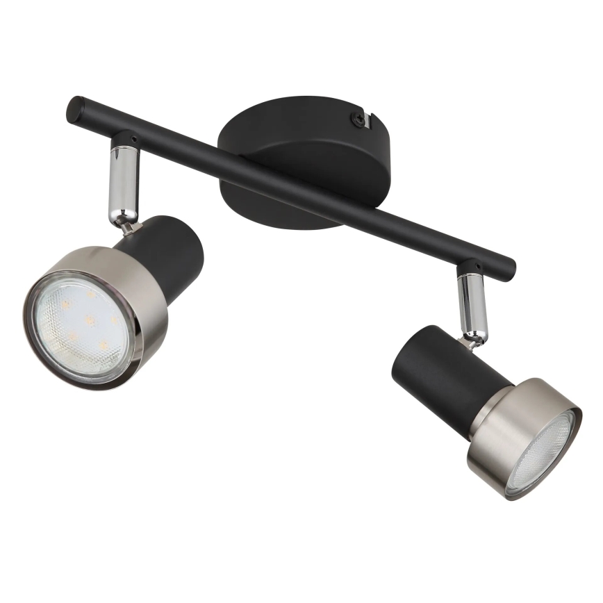 Globo - Spot svetlo 2xGU10/25W/230V crno/srebrno