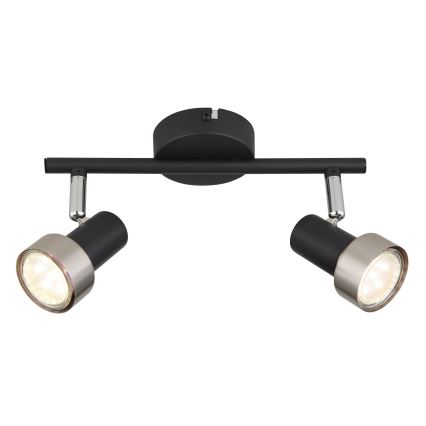 Globo - Spot svetlo 2xGU10/25W/230V crno/srebrno