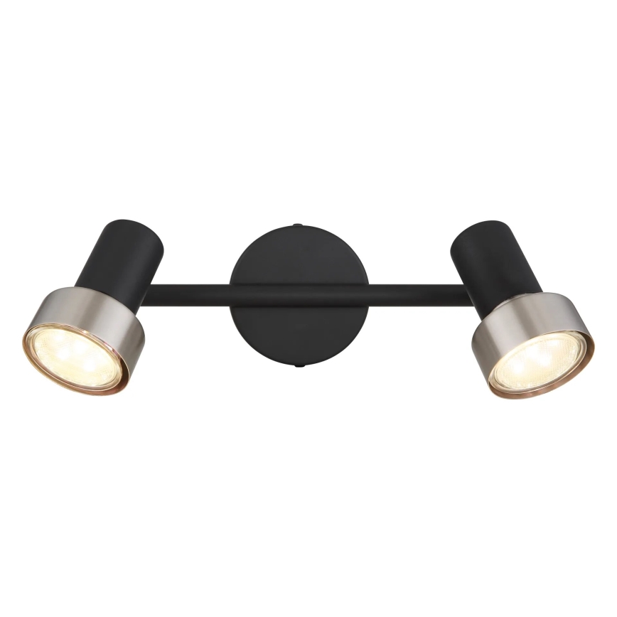 Globo - Spot svetlo 2xGU10/25W/230V crno/srebrno