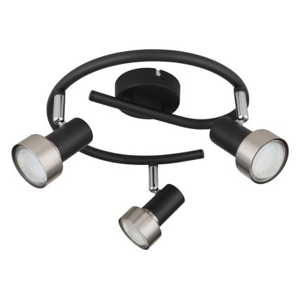 Globo - Spot svetlo 3xGU10/25W/230V crna/srebrna