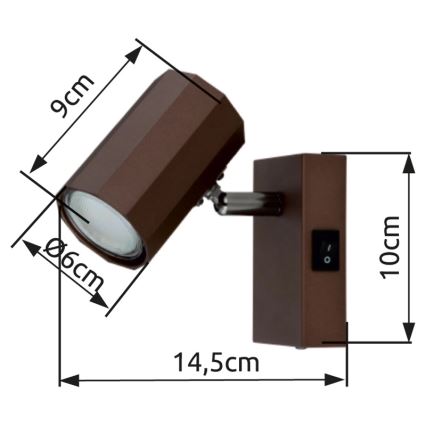 Globo - Zidno spot svetlo 1xGU10/25W/230V braon