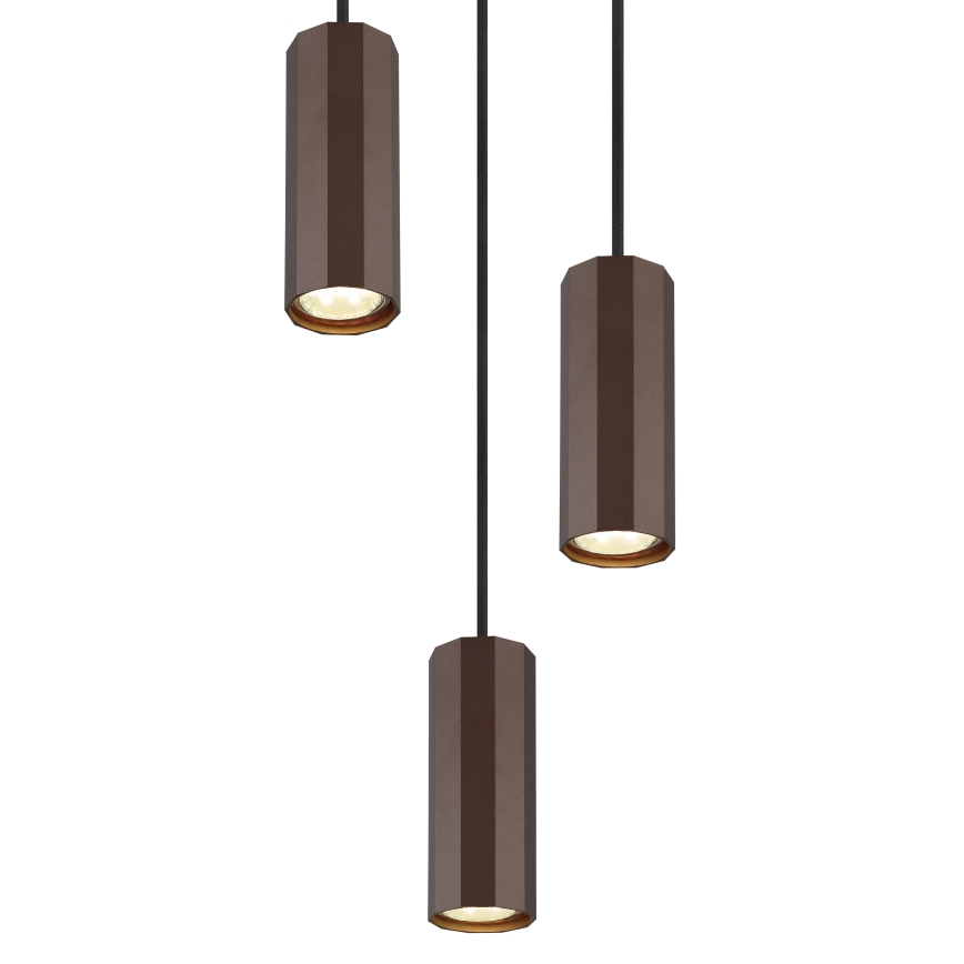 Globo - Luster na sajli 3xGU10/25W/230V braon