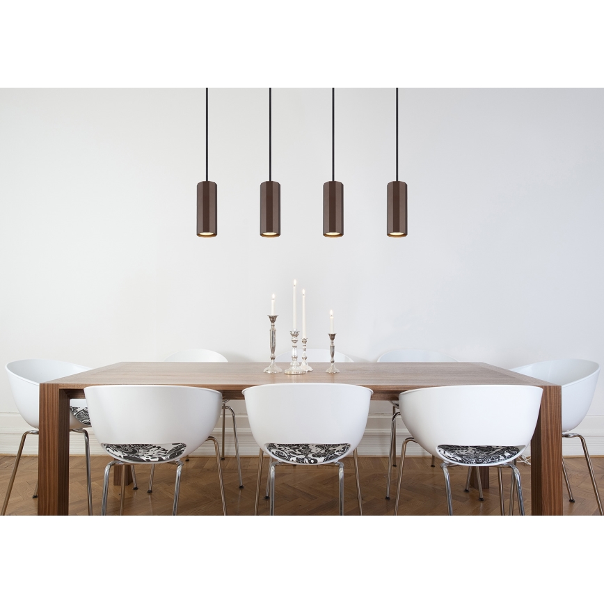 Globo - Viseći luster na sajli 4xGU10/25W/230V braon