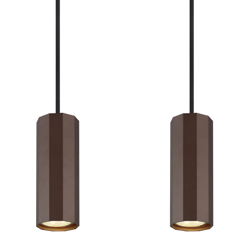 Globo - Viseći luster na sajli 4xGU10/25W/230V braon