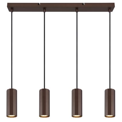 Globo - Viseći luster na sajli 4xGU10/25W/230V braon