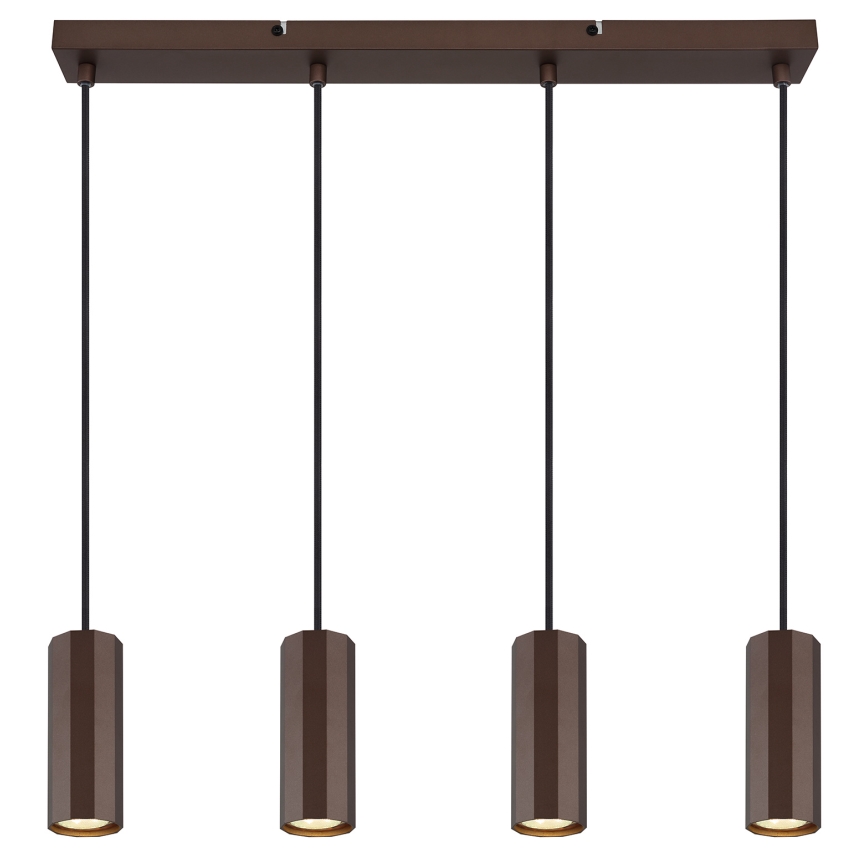 Globo - Viseći luster na sajli 4xGU10/25W/230V braon