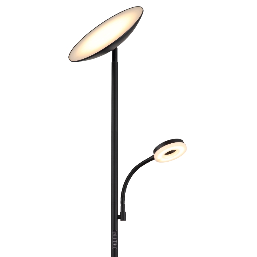 Globo - LED prigušiva podna lampa LED/20W/230V+ LED/5W 3000/4000/6500K crna
