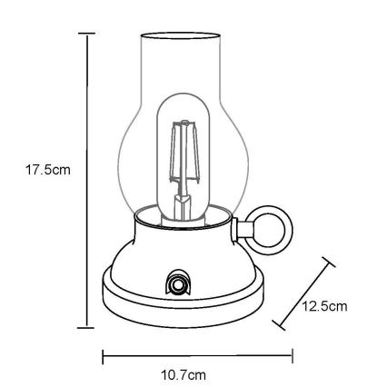 Globo - LED prigušiva punjiva dodirna stona lampa LED/1W/3,7V 1200 mAh mat hrom