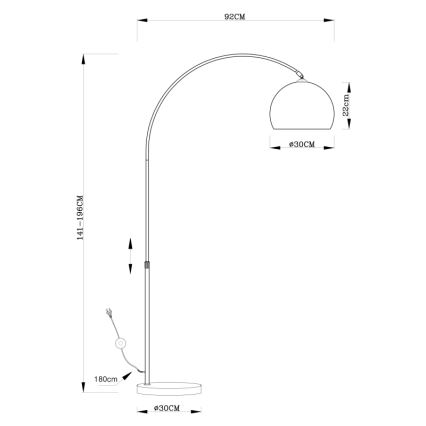 Globo - Stojeća lampa 1xE27/40W/230V