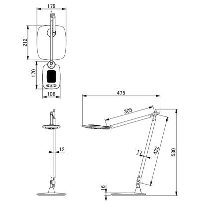 Globo - LED stona lampa, prigušiva na dodir, LED/9W/230V 3000/5000/6500K